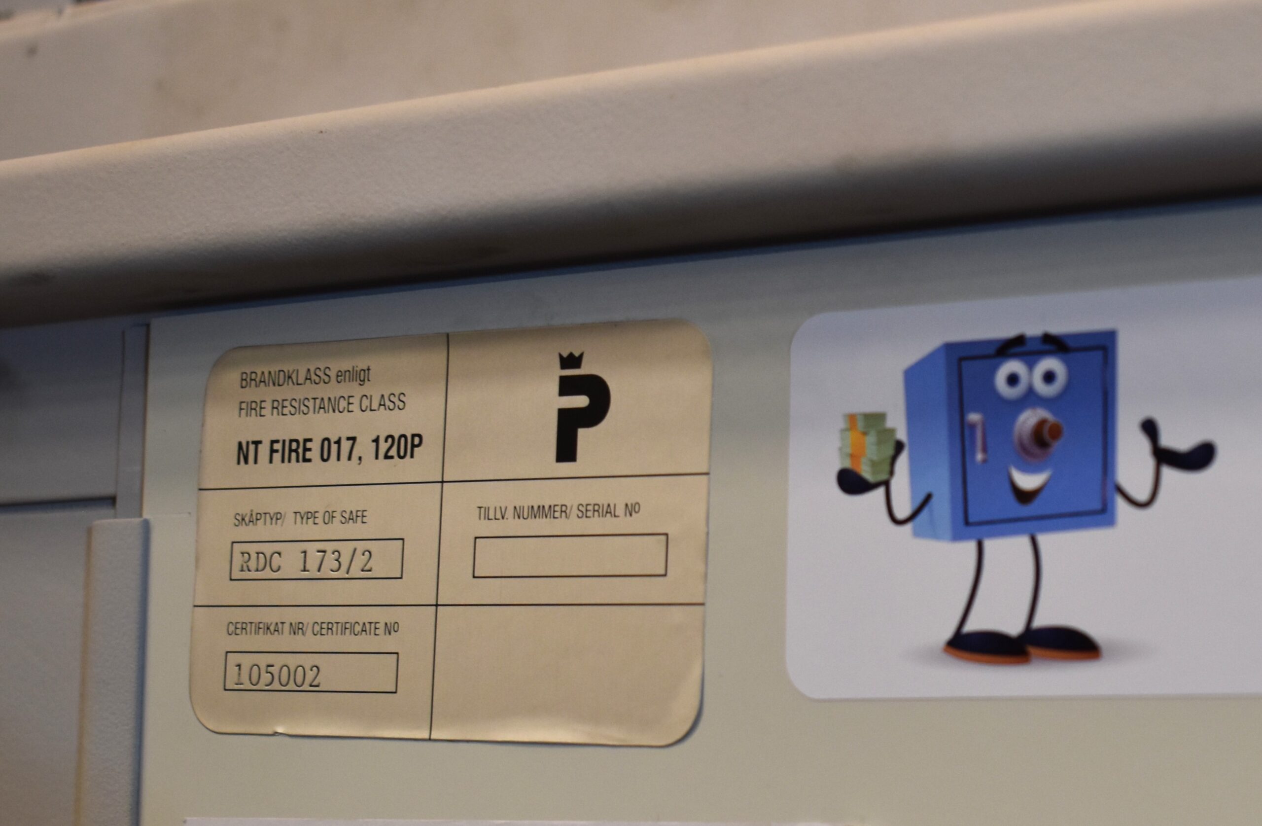 Rosengren Dokumentskåp RDC 173_2 Klassningsskylt