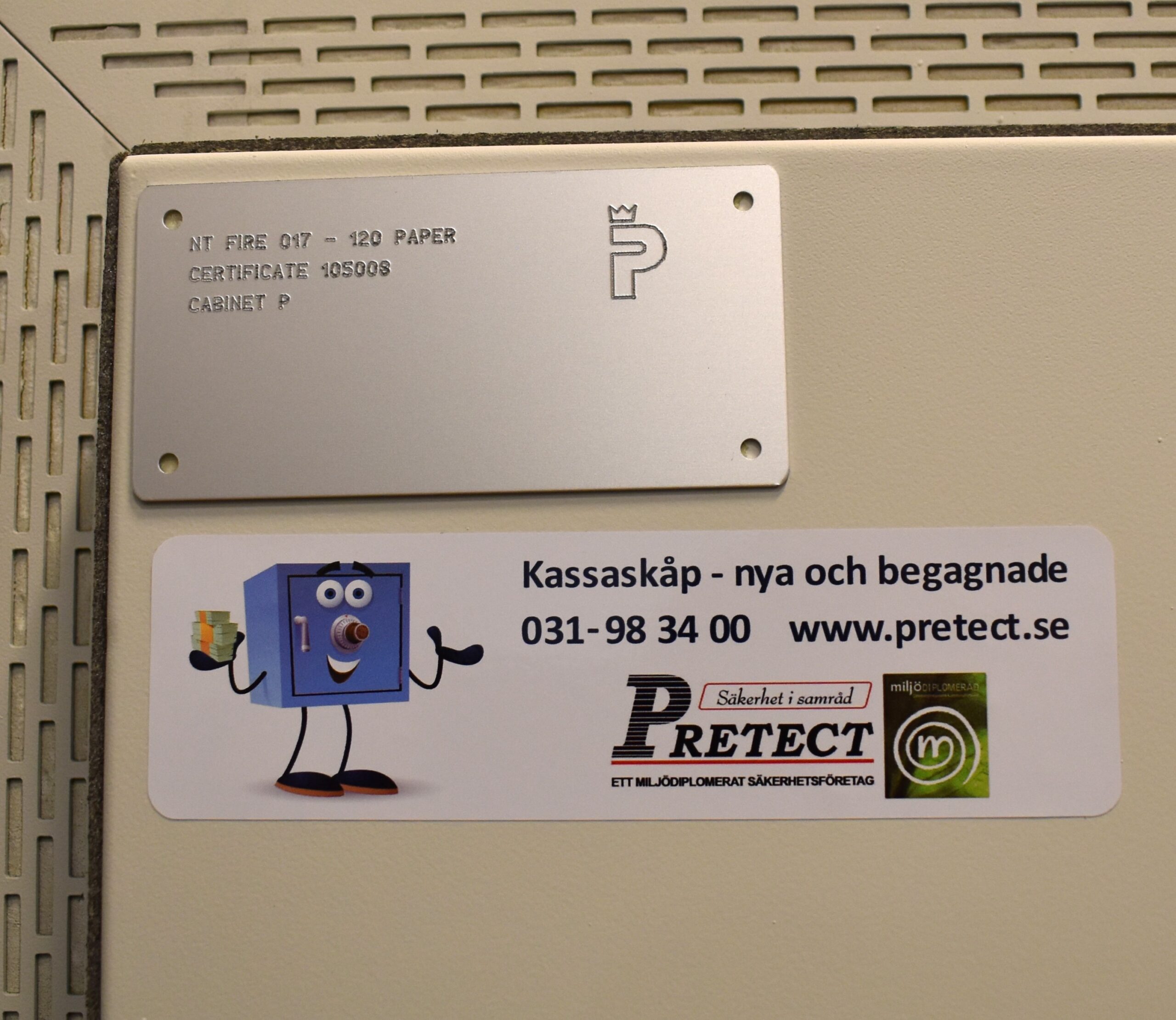 Begagnat Dokumentskåp Rosengren P254 Klassningsskylt